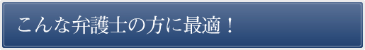こんな弁護士の方に最適！